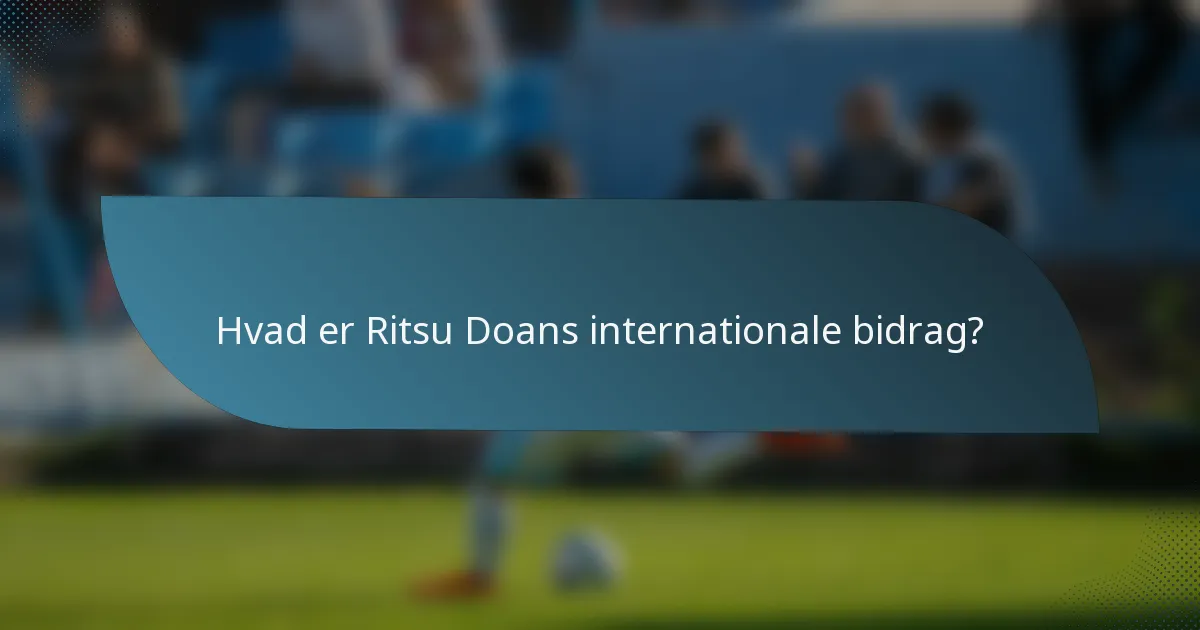 Hvad er Ritsu Doans internationale bidrag?