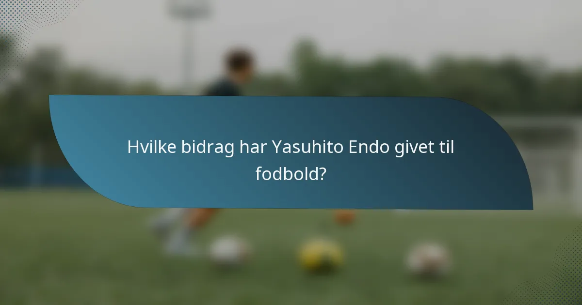 Hvilke bidrag har Yasuhito Endo givet til fodbold?