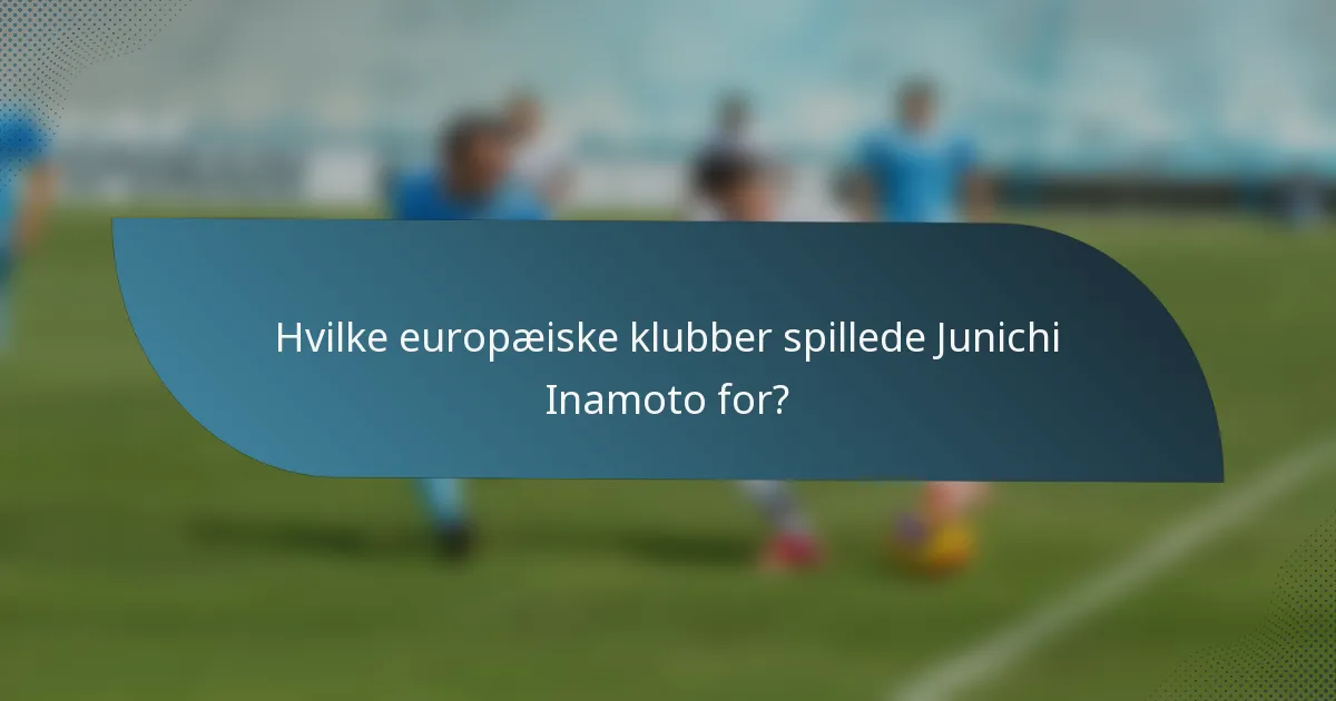 Hvilke europæiske klubber spillede Junichi Inamoto for?