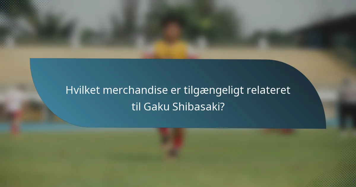 Hvilket merchandise er tilgængeligt relateret til Gaku Shibasaki?