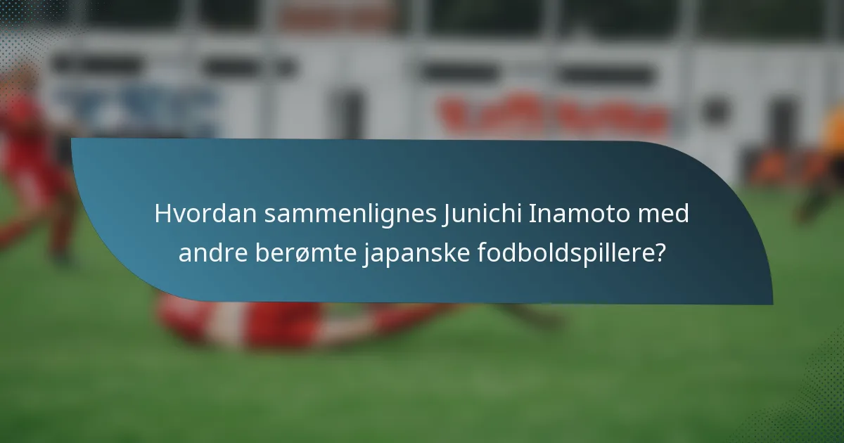 Hvordan sammenlignes Junichi Inamoto med andre berømte japanske fodboldspillere?